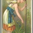Victorian Bookmark Trade Card for The Metropolitan Life Insurance w/Lady Fishing