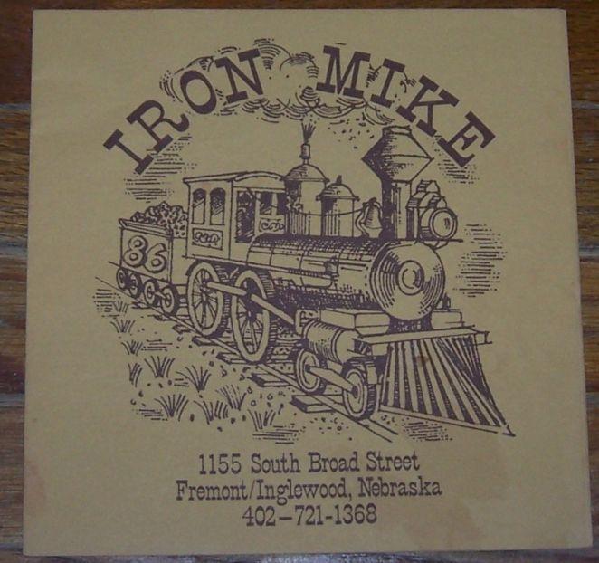 Vintage Menu for Iron Mike, 1155 South Broad Street, Fremont/Inglewood, Nebraska
