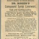 Victorian Trade Card for Dr. Roger's Compound Syrup Liverwort With Adoration