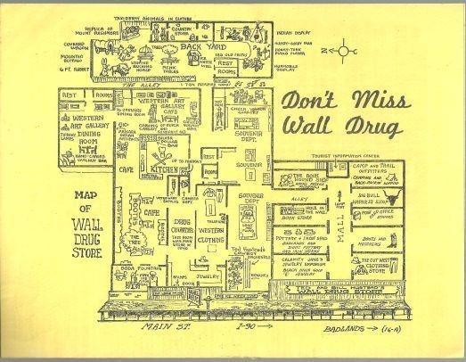 Vintage Menu for Wall Drug, Wall, South Dakota 1972 With History and Map