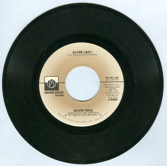 David Soul Sings Silver Lady and Rider 45RPM Record