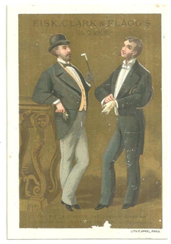 Victorian Trade Card for Fisk, Clark and Flagg's Gloves