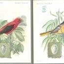 Lot of Two Victorian Trade Cards Singer Sewing Machine Song Birds Series