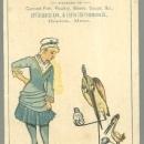 Victorian Trade Card for Old South Brand Baked Beans with Lady and Storks