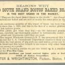 Victorian Trade Card for Old South Brand Baked Beans with Lady and Storks