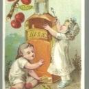 Ayer's Cherry Pectoral Victorian Trade Card With Two Babies and Medicine Bottle