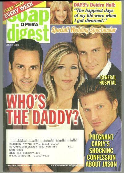 Soap Opera Digest July 1, 2008 General Hospital Who's the Daddy on cover
