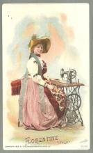 Victorian Trade Card for Singer Sewing Machine with Florentine, Italy Women