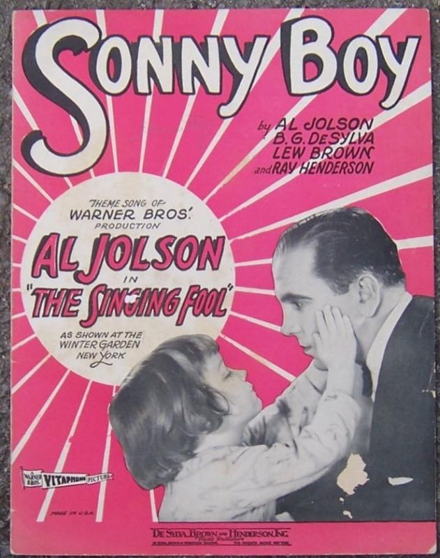 Sonny Boy The Singing Fool Starring Al Jolson 1928 Sheet Music
