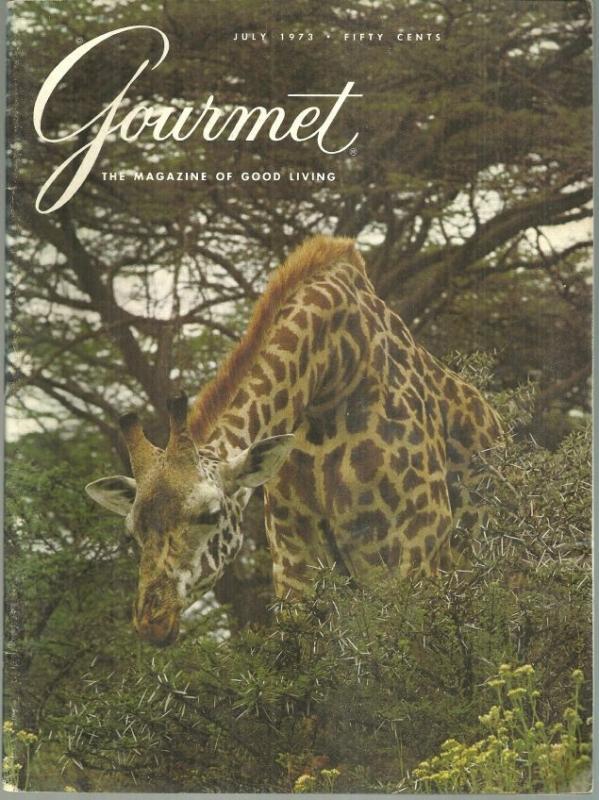 Gourmet Magazine July 1973 Kenya's Nairobi National Park on Cover/Cheese/Poitou