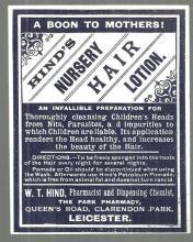 Vintage Hind's Nursery Hair Lotion Label A Boon to Mothers