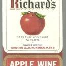 Vintage Label for Briar Richard's Apple Wine Petersburg, Virginia