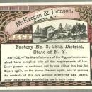McKeegan & Johnson, Geneva, New York Cigar Label. Factory No. 3