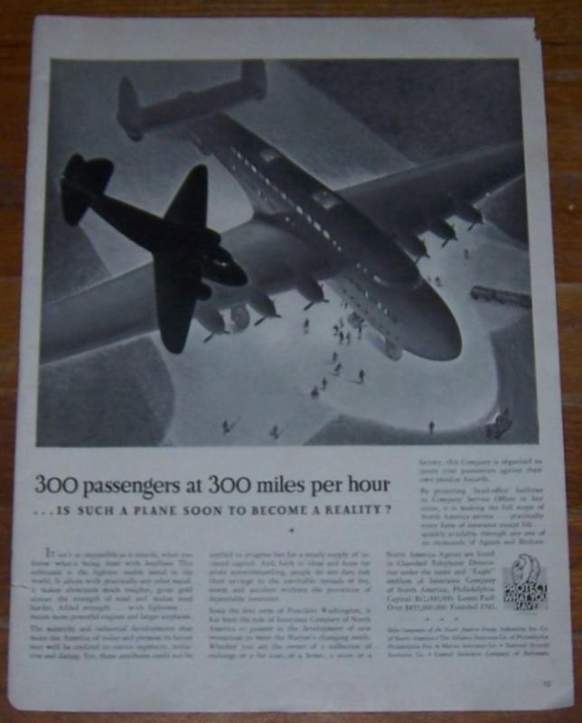 1941 WW II Insurance Company of North America Life Magazine Advertisement