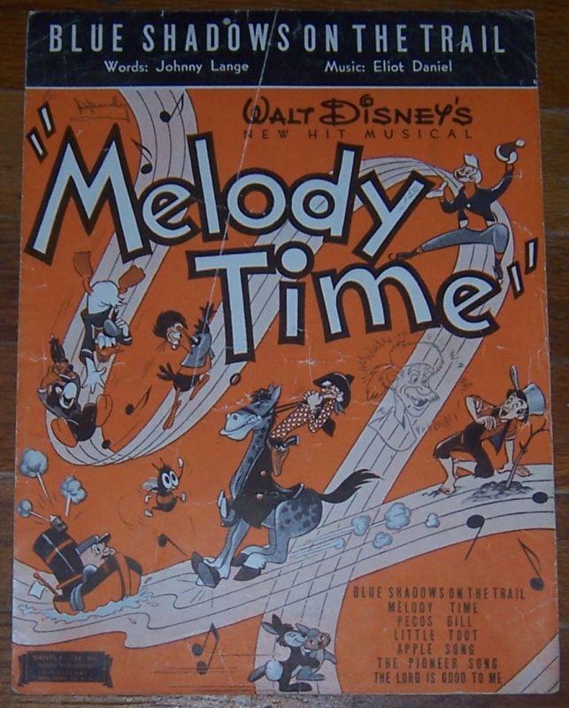Blue Shadows on the Trail From Walt Disney's Melody Time 1948 Sheet Music