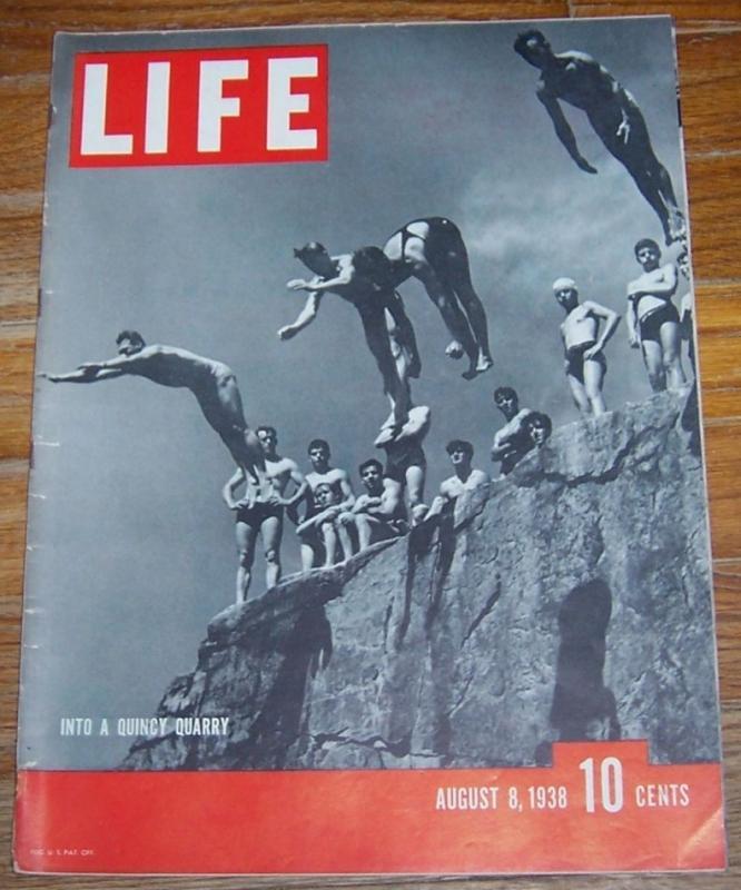 Life Magazine August 8, 1938 Into a Quincy Quarry on the Cover/Swing Music
