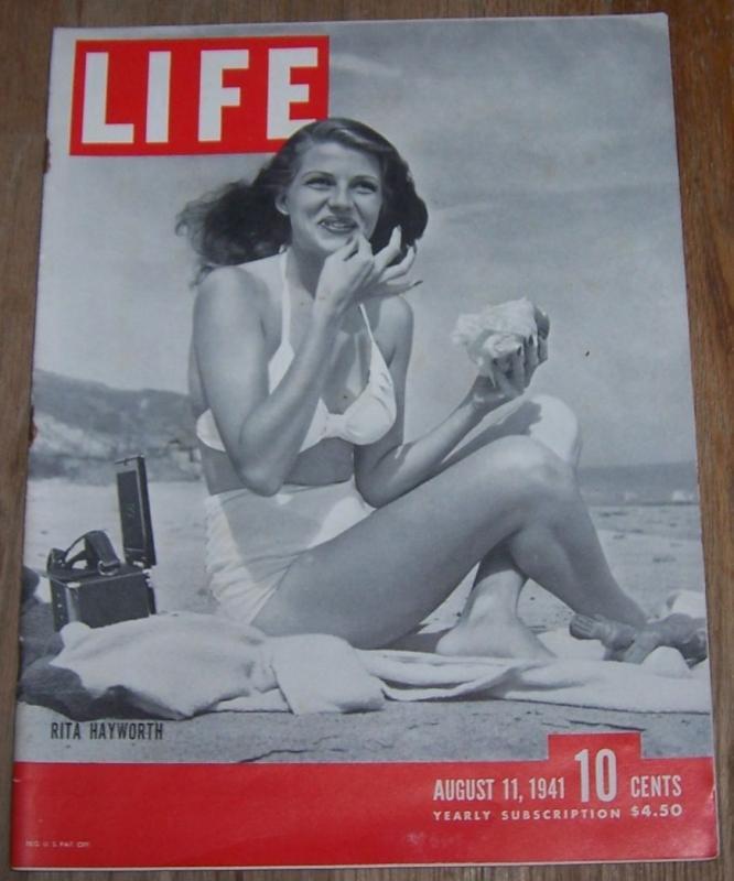 Life Magazine August 11, 1941 Rita Hayworth on Cover/Bismark/Farming/Tennis