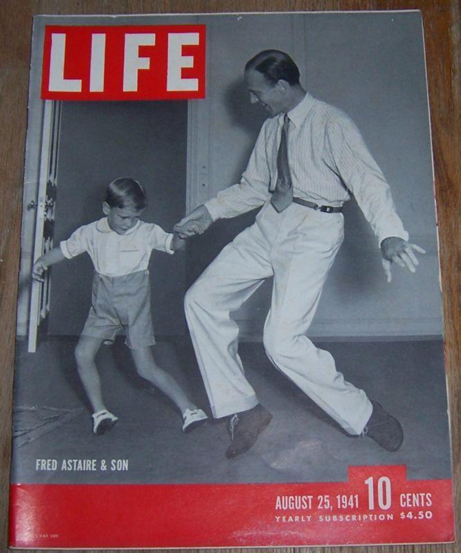Life Magazine August 25, 1941 Fred Astaire and Son on cover/Punch English Humor
