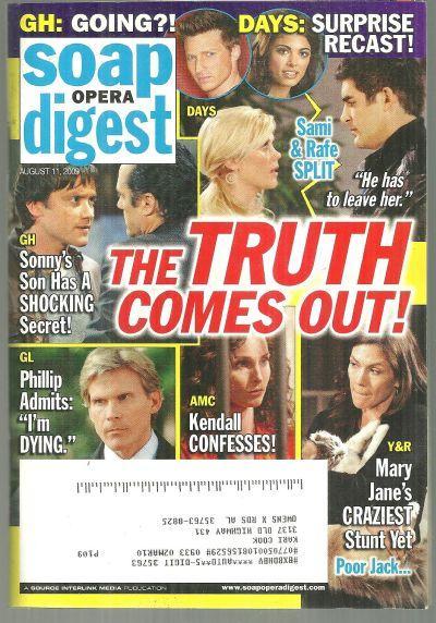 Soap Opera Digest August 11, 2009 The Truth Comes Out on the Cover