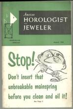 American Horologist and Jeweler Magazine August 1960 Railroad Wrist Watch