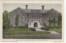 Home Science Hall East Northfield, MA Handcolored Postcard