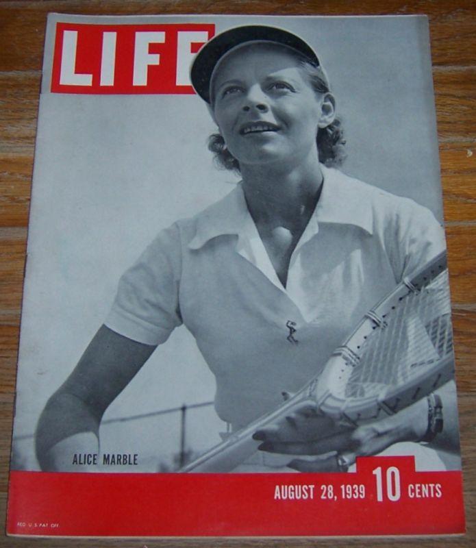 Life Magazine August 28, 1939 Alice Marble on Cover/Wizard of Oz Ad/Hedy Lamarr