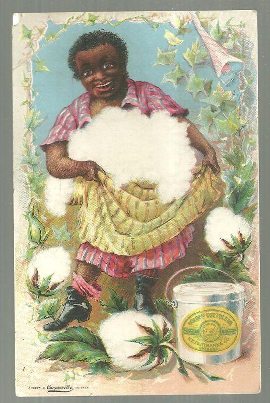 Victorian Trade Card For Fairbank's Cottolene with African American Lady