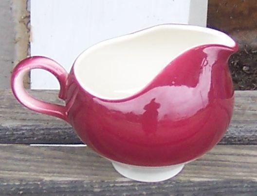 Homer Laughlin Charm Creamer Burgundy/Maroon Color with White