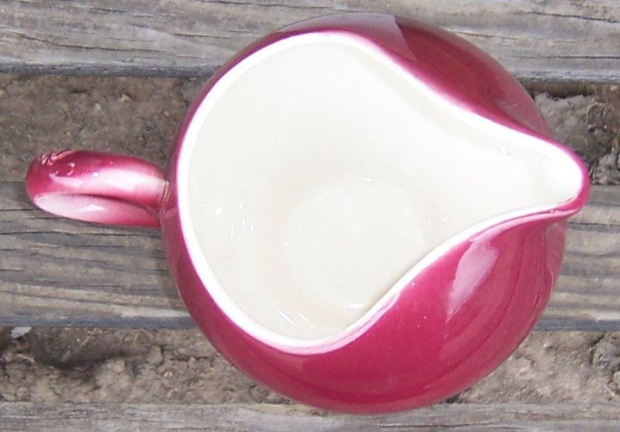 Homer Laughlin Charm Creamer Burgundy/Maroon Color with White