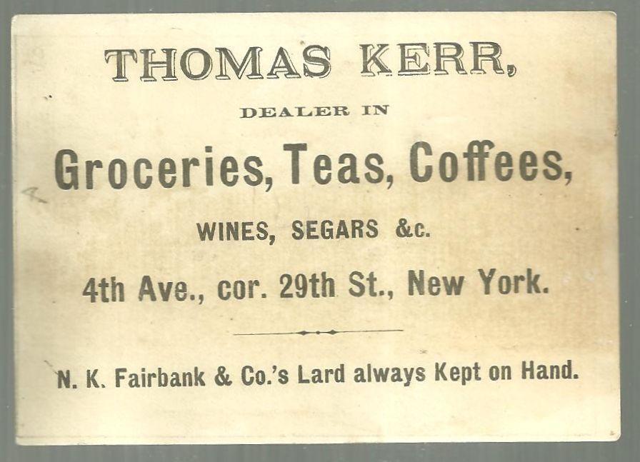 Victorian Trade Card For N. K. Fairbank Lard Refiners Pig with Campbell Quote