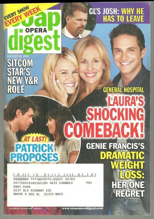 Soap Opera Digest August 28, 2008 General Hospital, Laura's Shocking Comeback