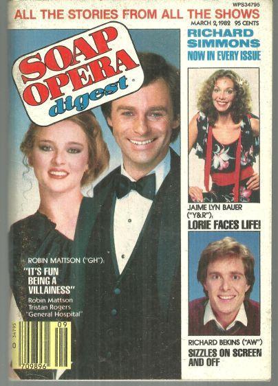 Soap Opera Digest March 2, 1982 Robin Mattson and Tristian Rogers From GH Cover