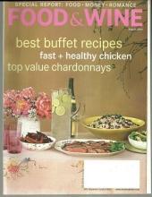 Food and Wine Magazine August 2003 Indian Themed Buffet Cover/No Cook Recipes