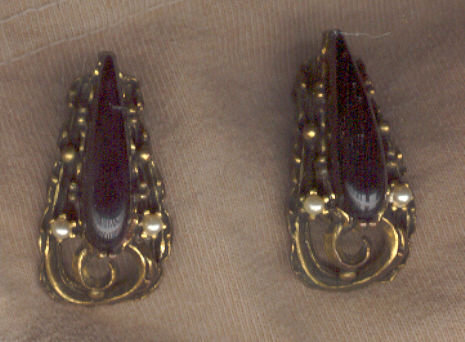 Pair of Vintage Black Clip On Earrings