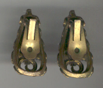 Pair of Vintage Black Clip On Earrings