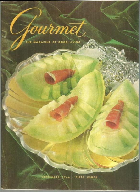 Gourmet Magazine September 1966 Gascony and Guyenne/Melon/Buffet Dinners