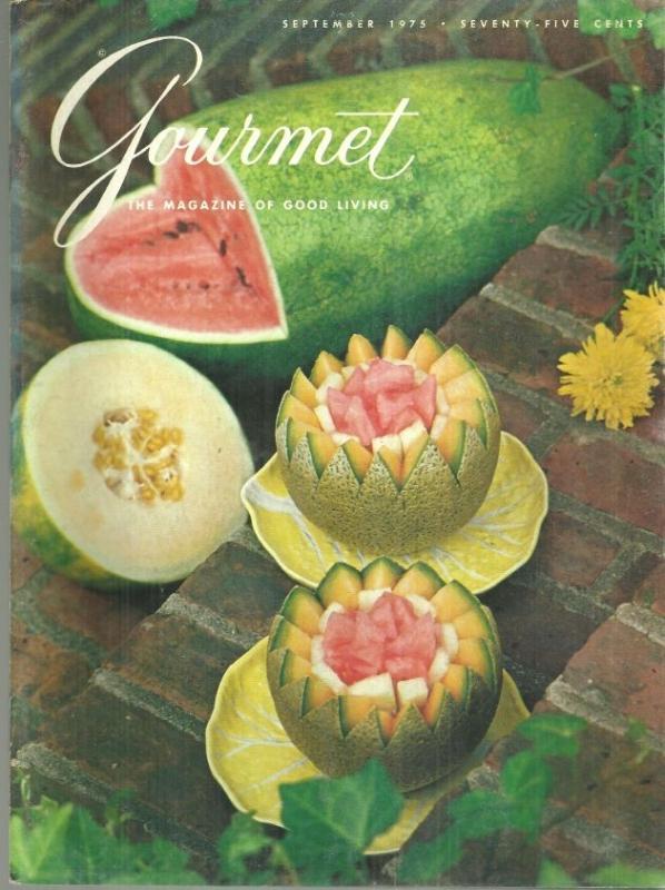 Gourmet Magazine September 1975 Melons of Summer On Cover/Vancouver/Bermuda