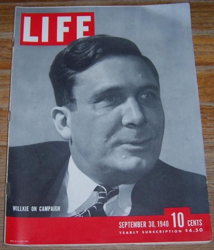Life Magazine September 30, 1940 Willkie on Campaign on cover/London Bombing