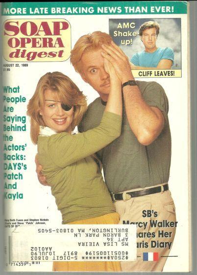 Soap Opera Digest August 22, 1989 Steve and Kayla From Days Of Our Lives