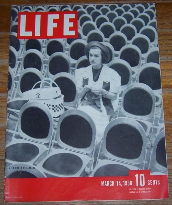Life Magazine March 14, 1938 Jane Froman at a Radio Rehearsal on the Cover