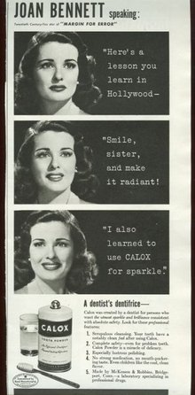 1943 World War II Joan Bennett Calox Advertisement
