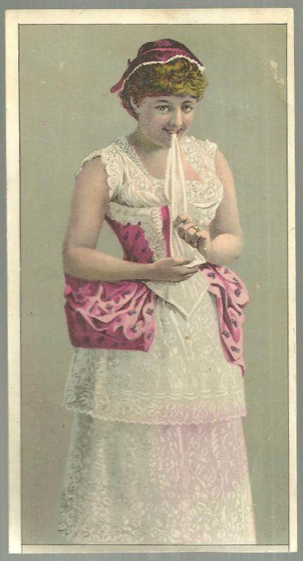 Victorian Trade Card for White Sewing Machine with Lovely Lady