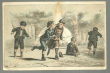 Victorian Trade Card The Great Centennial American Tea with Roller Skaters