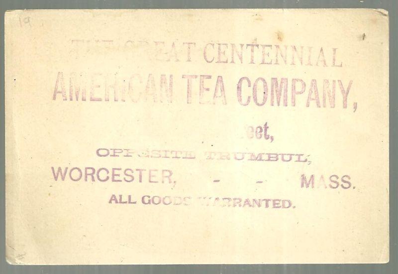 Victorian Trade Card The Great Centennial American Tea with Roller Skaters