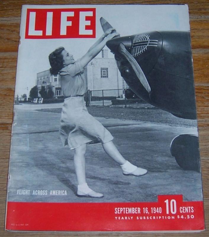 Life Magazine September 16, 1940 Flight Across America on cover/Paris/The Heart