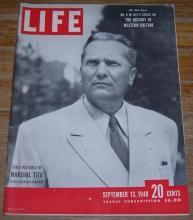 Life Magazine September 13, 1948 First Pictures of Marshal Tito on cover/Rivera