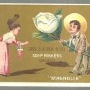 Victorian Trade Card For Jas. S. Kirk Soap Makers with Man Handing Lady Magnolia