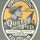 Vintage Quaker Pep Label, Howell Davies, Abercynon, Wales