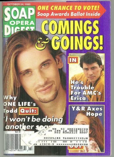 Soap Opera Digest October 24, 1995 Roger Howarth One Life to Live on the Cover