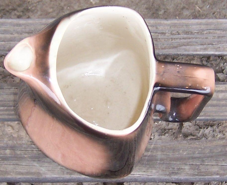 Vintage San Vallee Pottery Large Pitcher with Pink and Brown Glaze